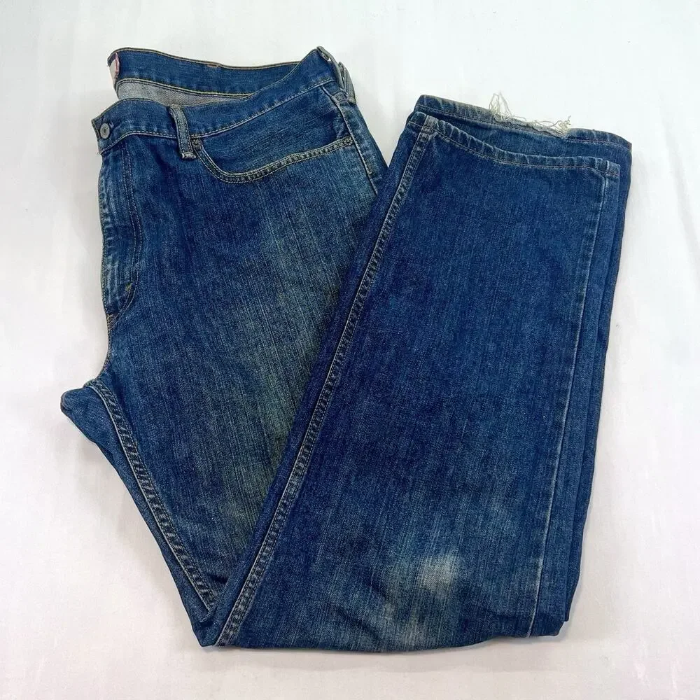 Levi’s 559 Jeans Men 40x32 Relaxed Straight Blue Denim Distressed Faded